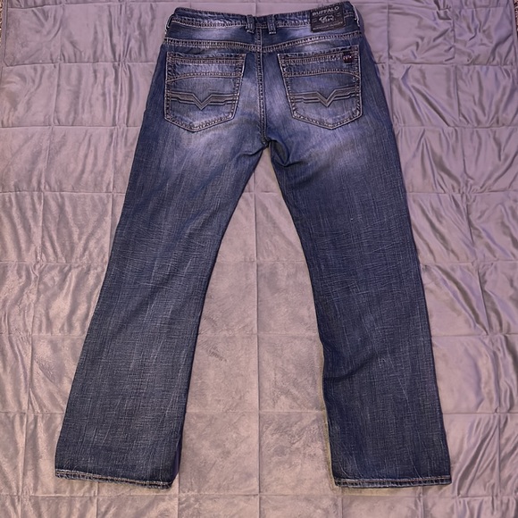 Buffalo David Bitton Straight Blue Jeans W32 L30 - Picture 3 of 5
